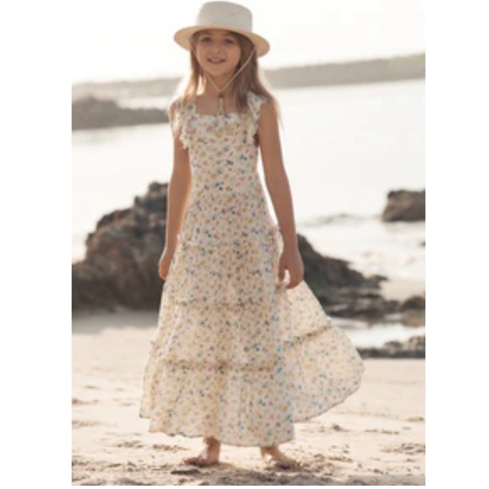 SOLD Agnes Pinafore Maxi Dress Natural